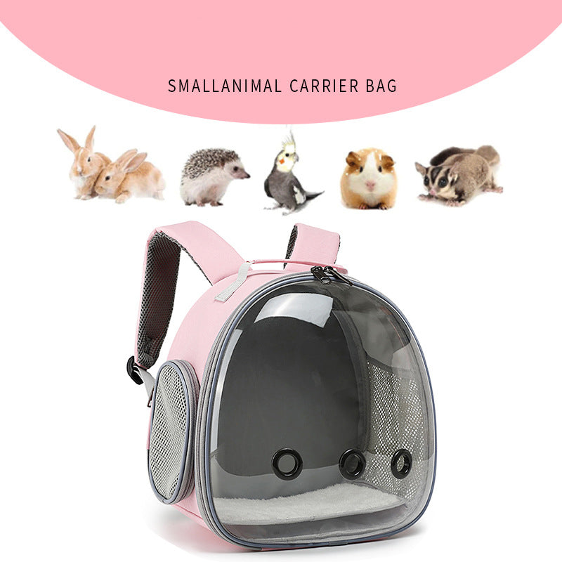 Pet Backpack Hamster Carrier Transparent Small Animal Carrier