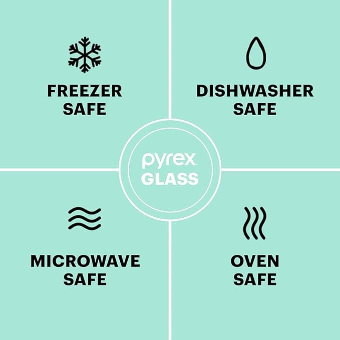 Pyrex Sculpted (3-Pack) Glass Mixing Bowls Set With Plastic Lids For Prepping, Baking and Cooking, Preheated Oven, Dishwasher, Freezer, and Microwave Safe