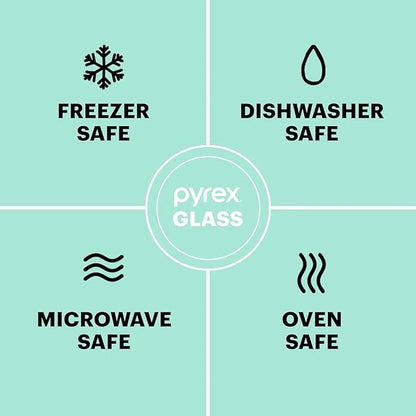 Pyrex Sculpted (3-Pack) Glass Mixing Bowls Set With Plastic Lids For Prepping, Baking and Cooking, Preheated Oven, Dishwasher, Freezer, and Microwave Safe