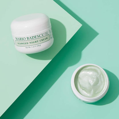 Mario Badescu Seaweed Night Cream for Women Anti Aging Oil-Free Moisturizer with Collagen & Sodium Hyaluronate, Ideal for Combination