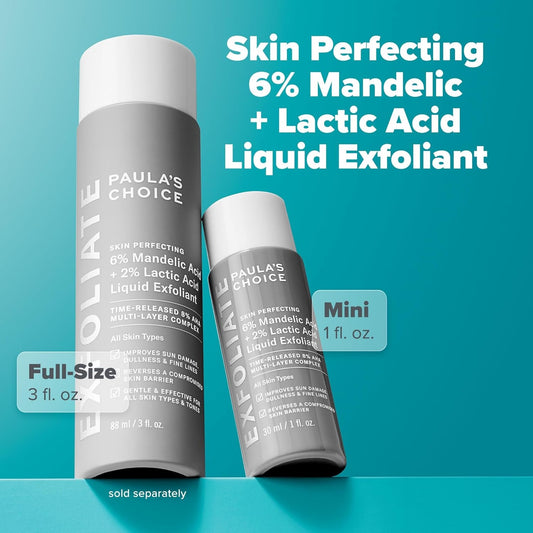 Paula’s Choice 6% Mandelic Acid + 2% Lactic Acid Exfoliant, Gentle Daily AHA Exfoliation for Discoloration, Bumpy Texture & Radiance, for Sensitive Skin, Fragrance-Free