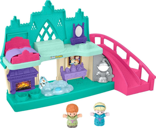 Fisher-Price Mattel Disney Frozen Arendelle Castle Playset with Lights & Sounds Little People, 2 Character Figures, Toddler Toys (Amazon Exclusive)