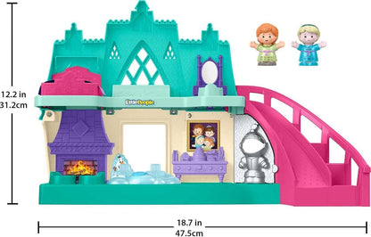 Fisher-Price Mattel Disney Frozen Arendelle Castle Playset with Lights & Sounds Little People, 2 Character Figures, Toddler Toys (Amazon Exclusive)