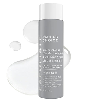 Paula’s Choice 6% Mandelic Acid + 2% Lactic Acid Exfoliant, Gentle Daily AHA Exfoliation for Discoloration, Bumpy Texture & Radiance, for Sensitive Skin, Fragrance-Free