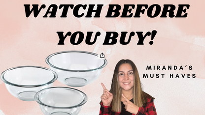 Pyrex Sculpted (3-Pack) Glass Mixing Bowls Set With Plastic Lids For Prepping, Baking and Cooking, Preheated Oven, Dishwasher, Freezer, and Microwave Safe