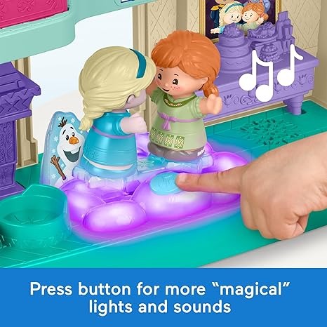 Fisher-Price Mattel Disney Frozen Arendelle Castle Playset with Lights & Sounds Little People, 2 Character Figures, Toddler Toys (Amazon Exclusive)