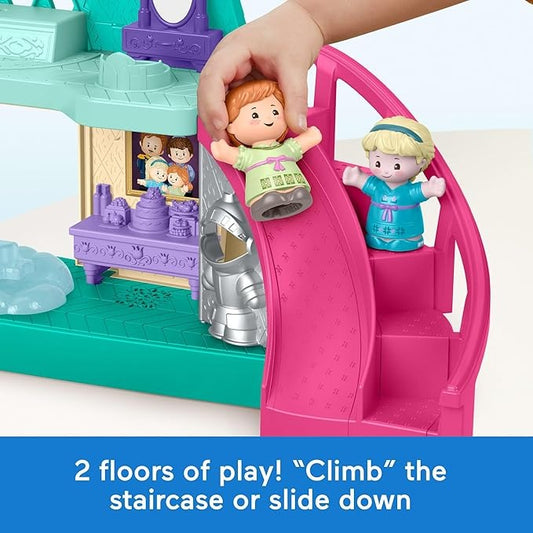 Fisher-Price Mattel Disney Frozen Arendelle Castle Playset with Lights & Sounds Little People, 2 Character Figures, Toddler Toys (Amazon Exclusive)
