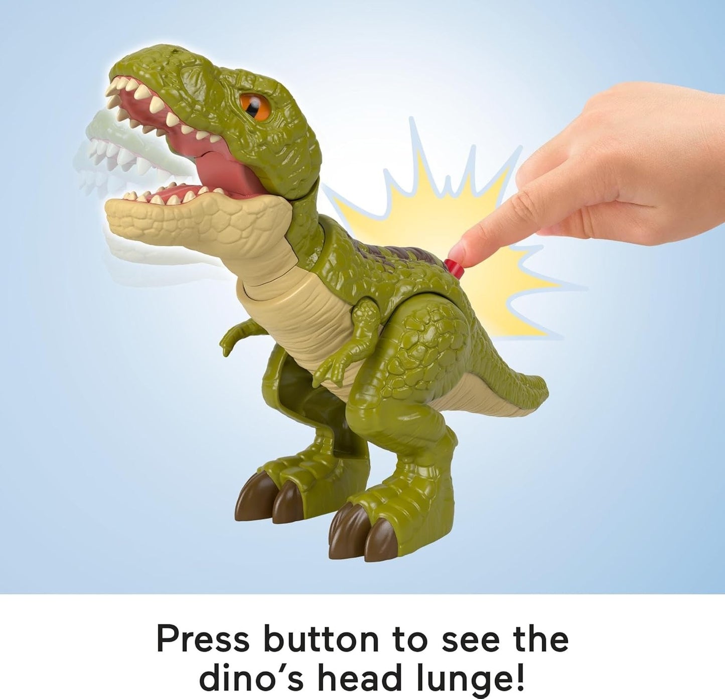 Fisher-Price Imaginext Jurassic World Dinosaur Action Figure with Kid-Activated Motion, 8-inch Tyrannosaurus Rex Dino Toy