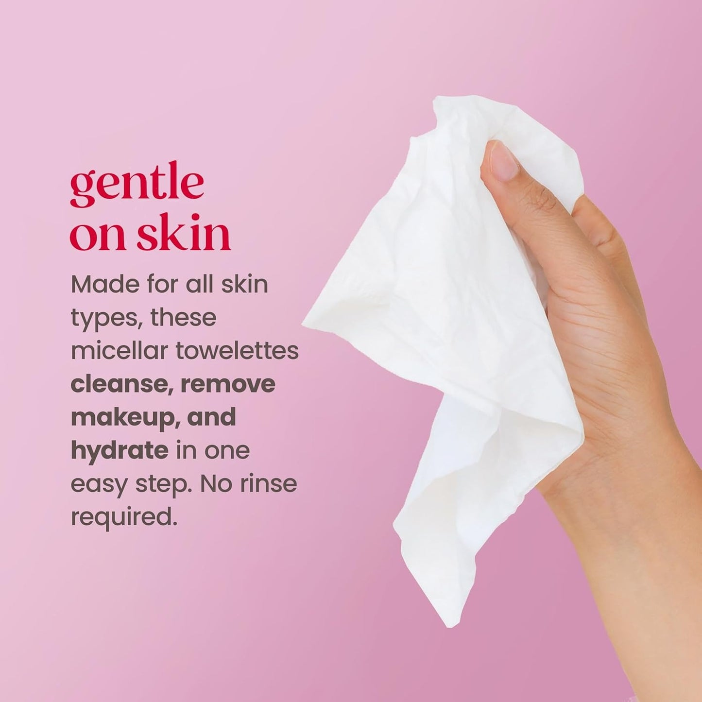 Burt’s Bees Micellar Rose Water Facial Towelettes, 100% Plant Based Cloth; 99% Natural Origin; Remove Makeup, Cleanse, Hydrate; No Oily Residue; All Skin Types; 30 Ct, Pack of 3 (Pack May Vary)