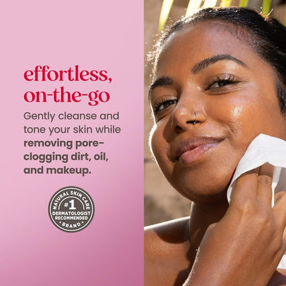 Burt’s Bees Micellar Rose Water Facial Towelettes, 100% Plant Based Cloth; 99% Natural Origin; Remove Makeup, Cleanse, Hydrate; No Oily Residue; All Skin Types; 30 Ct, Pack of 3 (Pack May Vary)